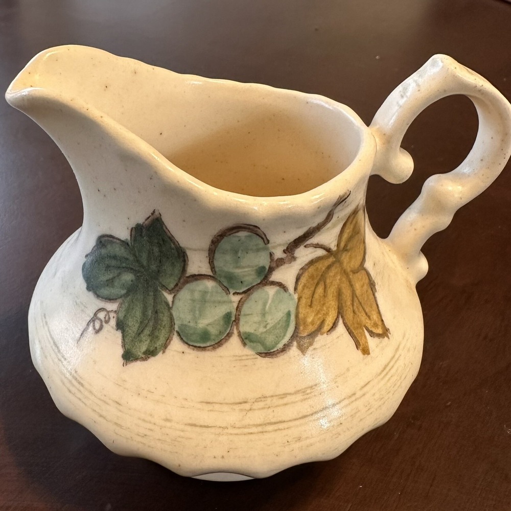 Metlox Vernon Ware Pitcher Creamer Vintage Grape Hand Painted Cream Scalloped